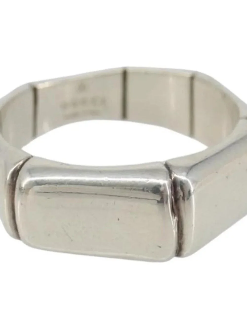 GUCCI Bamboo Ring Ag925 Silver Auth SW2377V